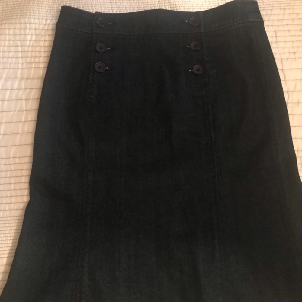 Black denim sailor flap skirt